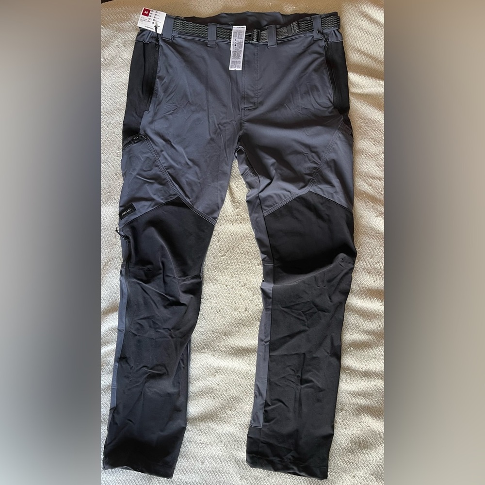 Decathlon Simond Men's MT900 Hiking Pants NWT Grey & Black W39 L34